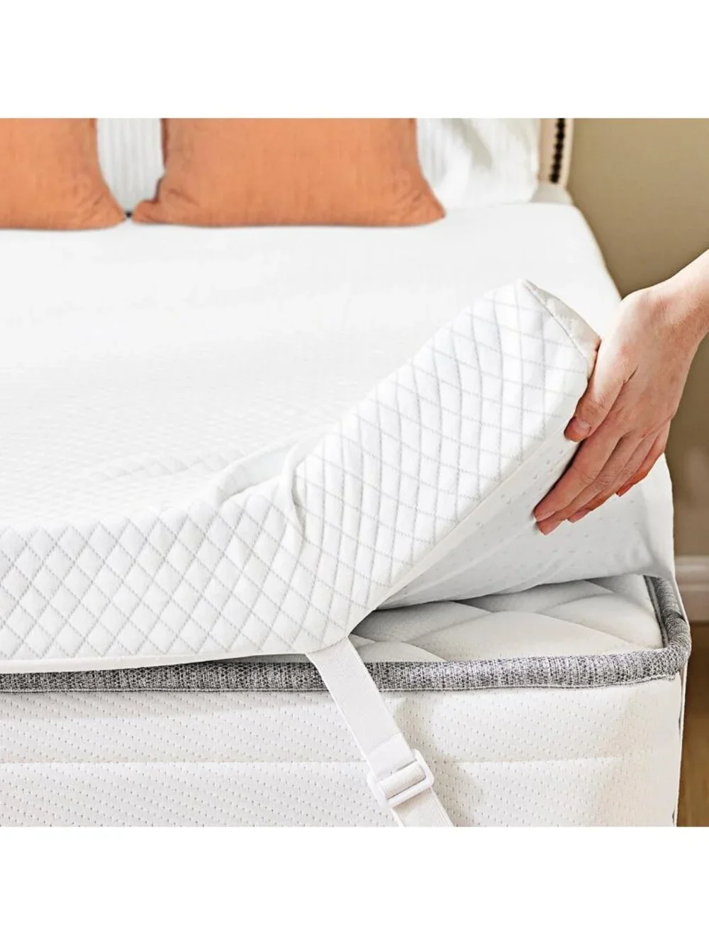 2 Inch Supportive Memory Foam Mattress Topper with Washable Cover & Non-Slip